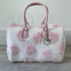 Samantha Thavasa Pink Heart Fur Bag! Rare!!